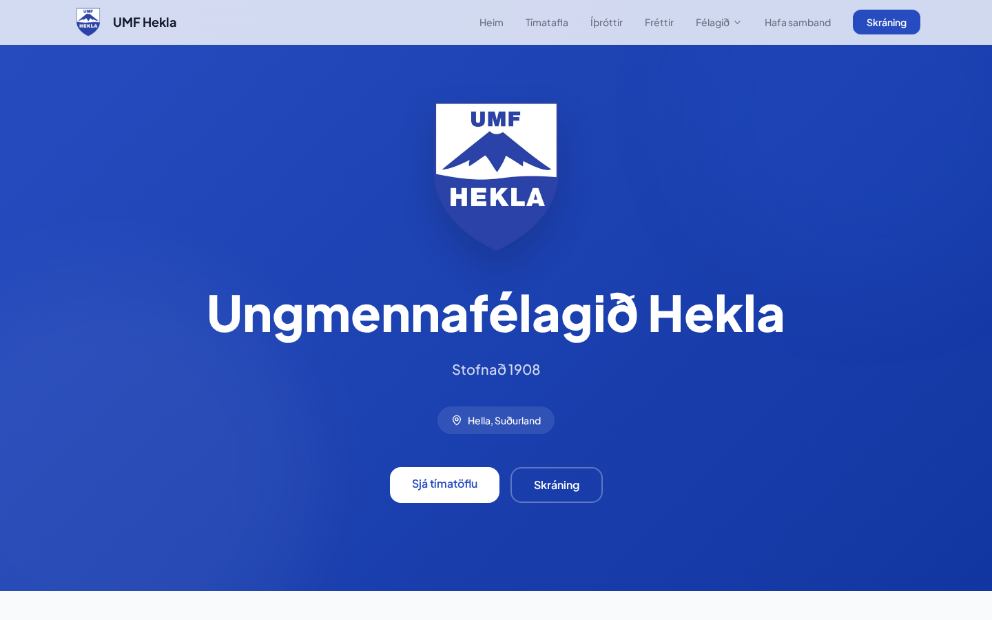 Skjámynd af umfhekla.is