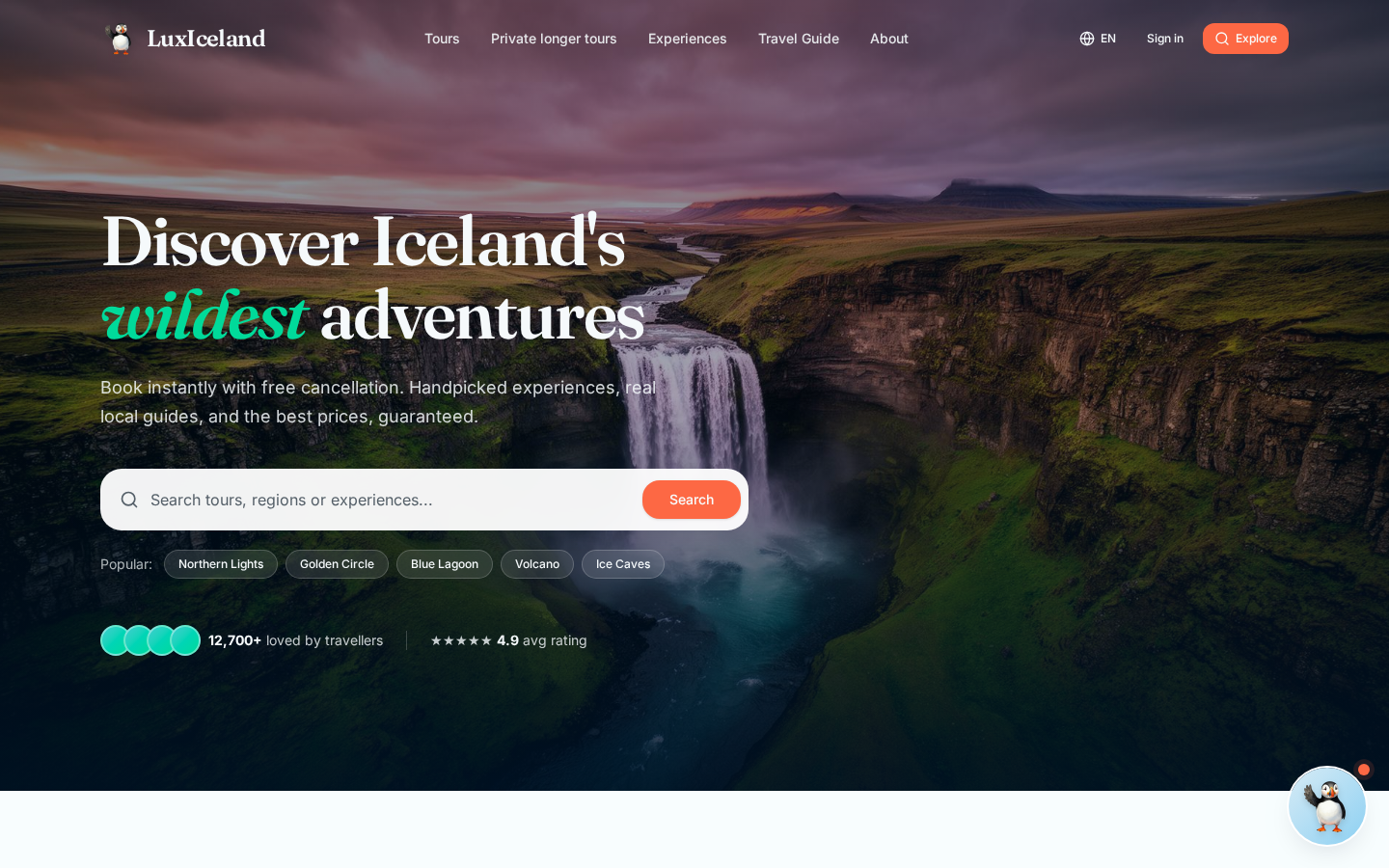 Skjámynd af luxiceland.com